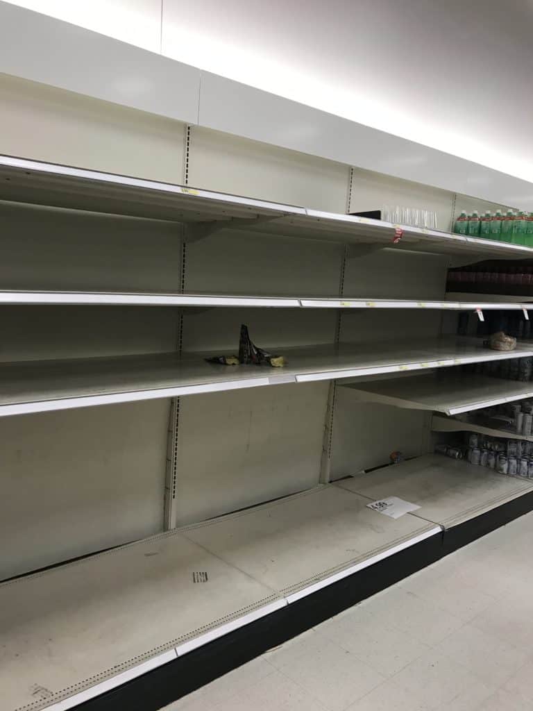Empty shelves when people braced for hurricane Irma in Florida